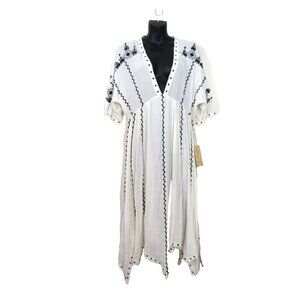 Ralph Lauren Denim & Supply size Medium Boho Embroidered Dress Kimono Midi NEW